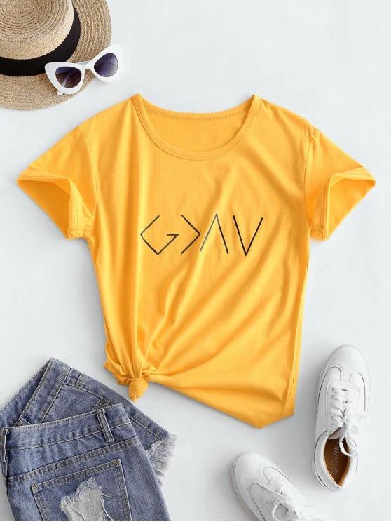 Cotton Graphic Short Sleeves Tee - INS | Online Fashion Free Shipping Clothing, Dresses, Tops, Shoes