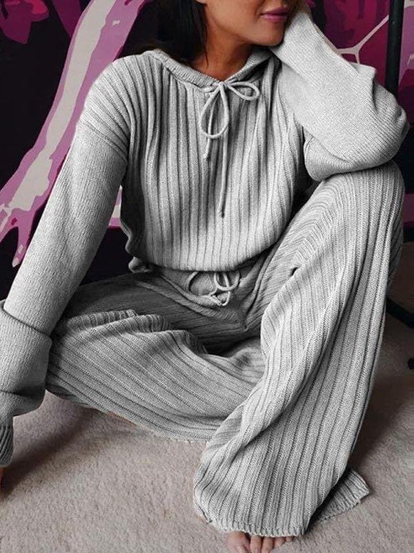 Cotton Polyester Hoodie Jumpsuit - Sets - INS | Online Fashion Free Shipping Clothing, Dresses, Tops, Shoes - 2 piece sets - Casual - Color_Gray