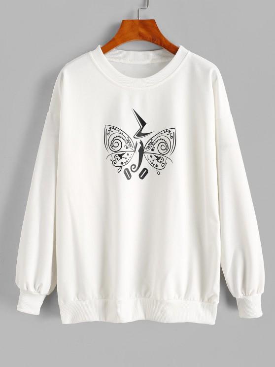 Crew Neck Creative Butterfly Graphic Sweatshirt - INS | Online Fashion Free Shipping Clothing, Dresses, Tops, Shoes