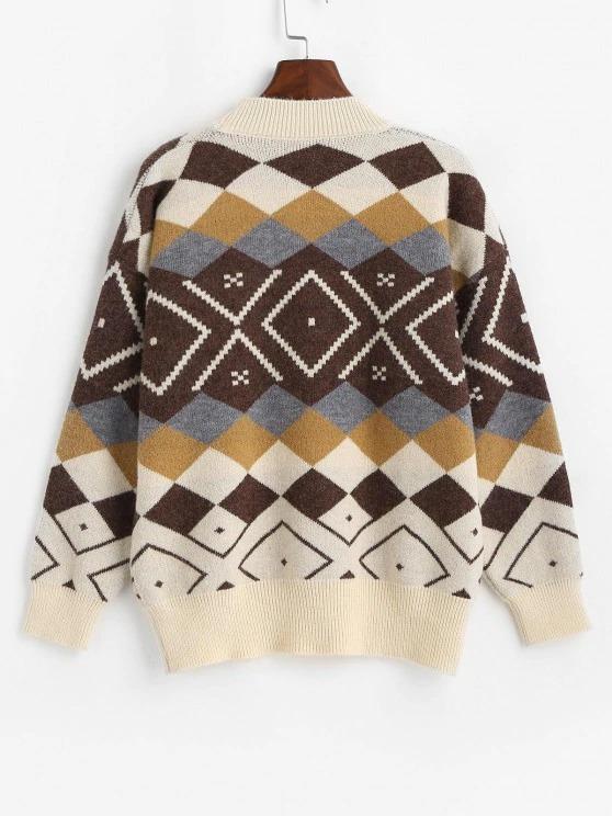 Crewneck Argyle Pattern Sweater - INS | Online Fashion Free Shipping Clothing, Dresses, Tops, Shoes