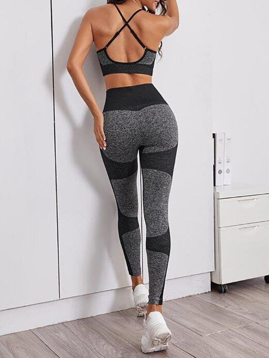 Criss Cross Backless Sports Set - Activewear - INS | Online Fashion Free Shipping Clothing, Dresses, Tops, Shoes - Activewear - Blue - Color_Blue