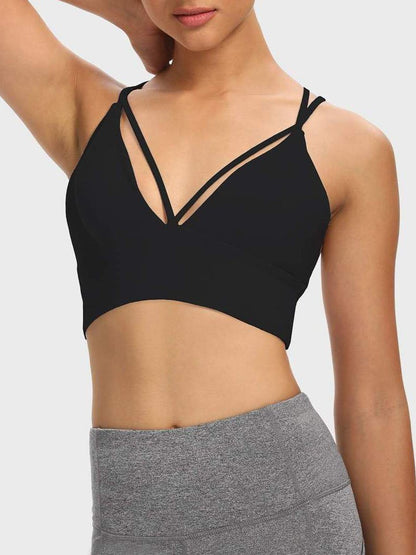 Crisscross Back Cut-out Sports Bra - Activewear - INS | Online Fashion Free Shipping Clothing, Dresses, Tops, Shoes - 02/04/2021 - 0204V3 - Activewear
