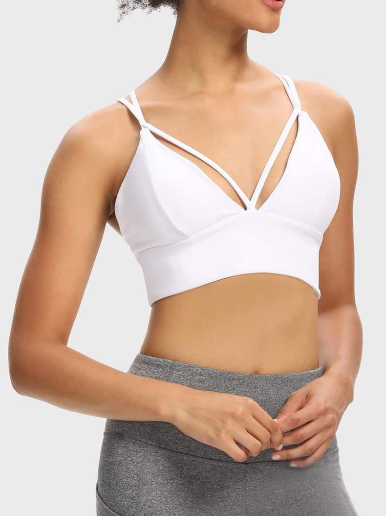 Crisscross Back Cut-out Sports Bra - Activewear - INS | Online Fashion Free Shipping Clothing, Dresses, Tops, Shoes - 02/04/2021 - 0204V3 - Activewear