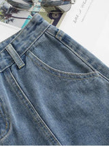 Cuffed High Waisted Jean Shorts - INS | Online Fashion Free Shipping Clothing, Dresses, Tops, Shoes