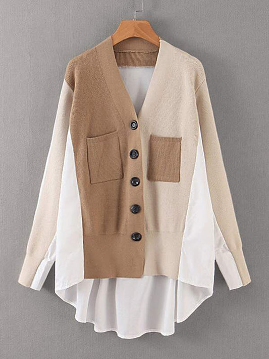 Cut And Sew High Low Cardigan - INS | Online Fashion Free Shipping Clothing, Dresses, Tops, Shoes