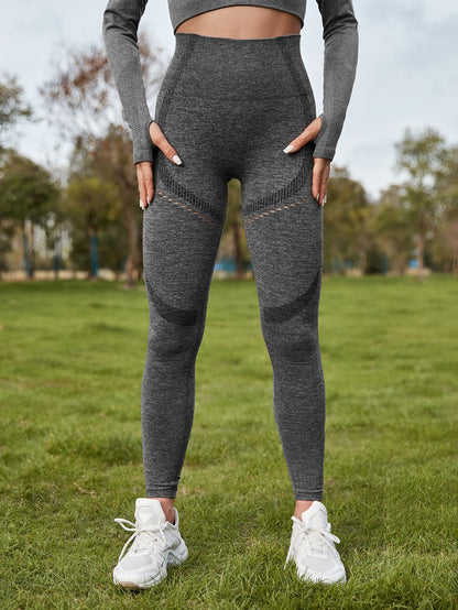 Cut Out Wide Waistband Sports Leggings - INS | Online Fashion Free Shipping Clothing, Dresses, Tops, Shoes