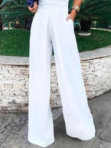 Deep V Neck Halterneck Jumpsuit - Jumpsuit & Rompers - INS | Online Fashion Free Shipping Clothing, Dresses, Tops, Shoes - 16/06/2021 - 30-40 - Bottoms