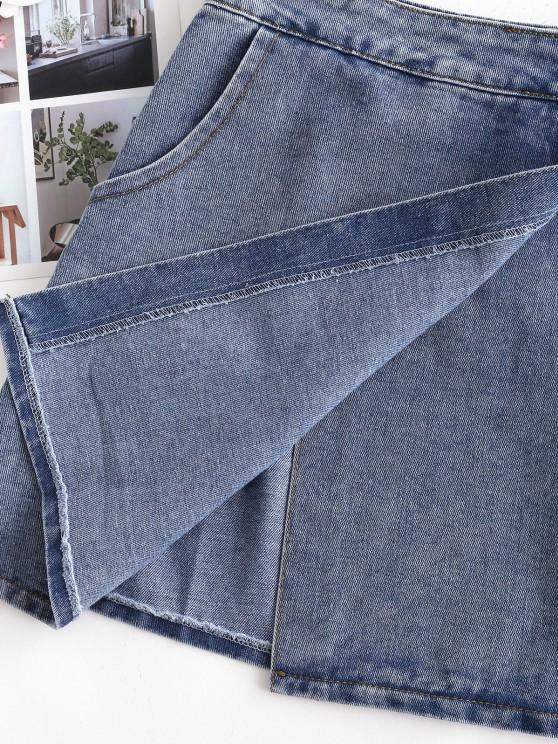 Denim Overlap Front Mini Skirt - INS | Online Fashion Free Shipping Clothing, Dresses, Tops, Shoes