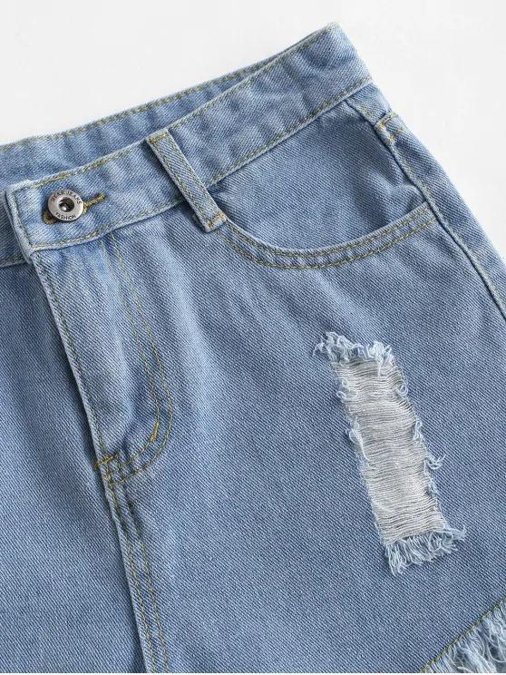 Destroyed Mini Denim Shorts - INS | Online Fashion Free Shipping Clothing, Dresses, Tops, Shoes