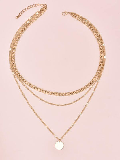 Disc Charm Layered Necklace - INS | Online Fashion Free Shipping Clothing, Dresses, Tops, Shoes