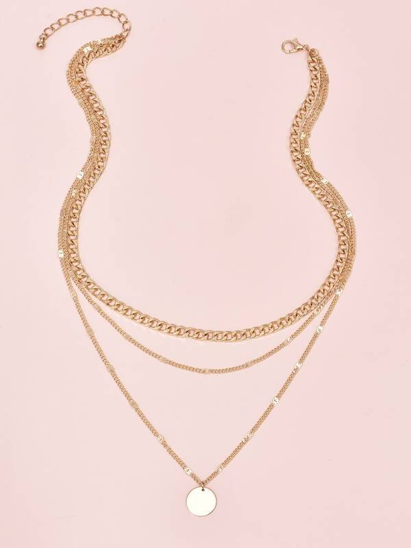 Disc Charm Layered Necklace - INS | Online Fashion Free Shipping Clothing, Dresses, Tops, Shoes