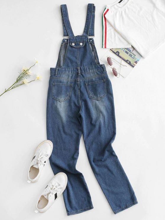 Distressed Pocket Boyfriend Overall Jumpsuit - INS | Online Fashion Free Shipping Clothing, Dresses, Tops, Shoes