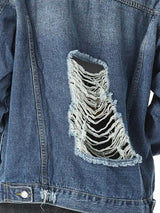 Distressed Pocket Button Up Jean Jacket - INS | Online Fashion Free Shipping Clothing, Dresses, Tops, Shoes