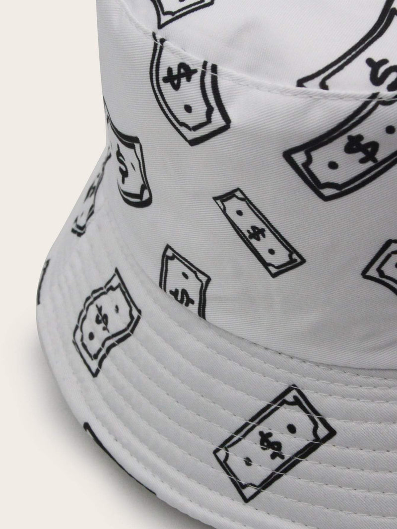 Dollar Sign Print Gray Bucket Hat - LuckyFash™