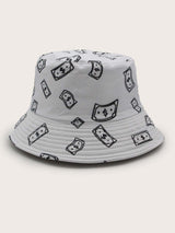 Dollar Sign Print Gray Bucket Hat - LuckyFash™