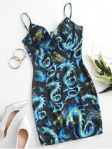 Dragon Print Underwire Bodycon Dress - INS | Online Fashion Free Shipping Clothing, Dresses, Tops, Shoes