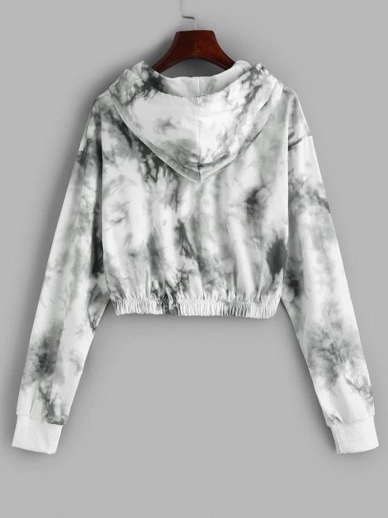 Drawstring Embroidered Tie Dye Hoodie - INS | Online Fashion Free Shipping Clothing, Dresses, Tops, Shoes
