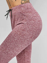 Drawstring Heather Skinny Leggings - INS | Online Fashion Free Shipping Clothing, Dresses, Tops, Shoes