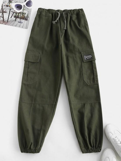 Drawstring Pocket Beam Feet Cargo Pants - Pants - INS | Online Fashion Free Shipping Clothing, Dresses, Tops, Shoes - 02/18/2021 - 2XL - Bottoms