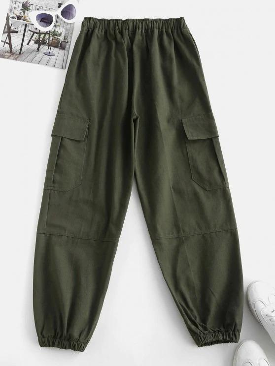 Drawstring Pocket Beam Feet Cargo Pants - Pants - INS | Online Fashion Free Shipping Clothing, Dresses, Tops, Shoes - 02/18/2021 - 2XL - Bottoms