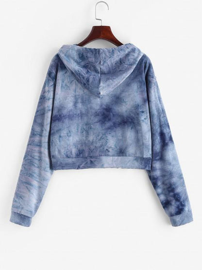 Drawstring Tie Dye Heart Graphic Hoodie - INS | Online Fashion Free Shipping Clothing, Dresses, Tops, Shoes