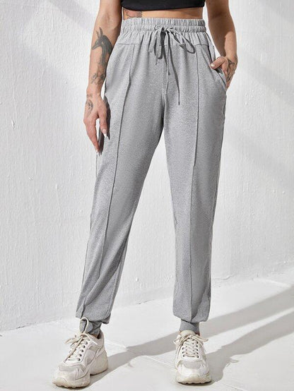 Drawstring Waist Solid Sports Pants - INS | Online Fashion Free Shipping Clothing, Dresses, Tops, Shoes