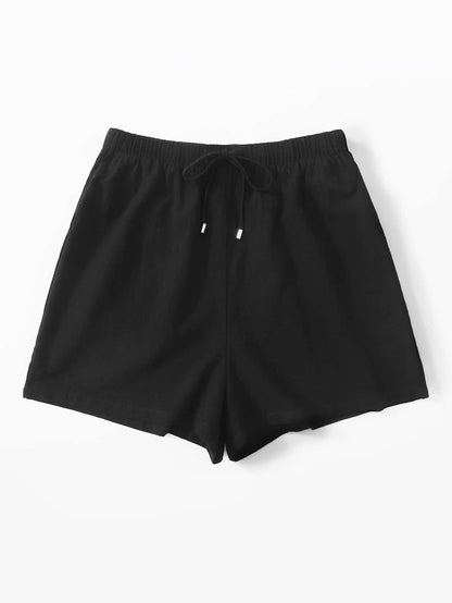 Drawstring Waist Wide Leg Shorts - INS | Online Fashion Free Shipping Clothing, Dresses, Tops, Shoes