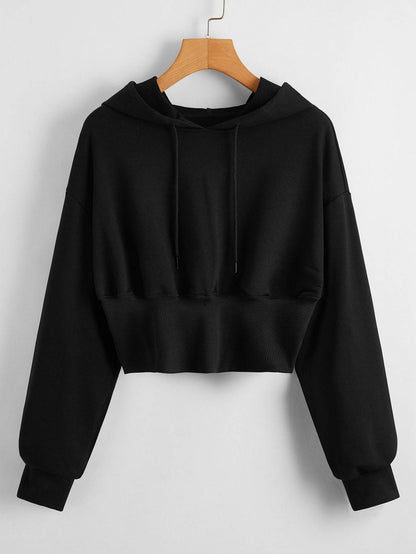 Drop Shoulder Drawstring Hoodie - INS | Online Fashion Free Shipping Clothing, Dresses, Tops, Shoes