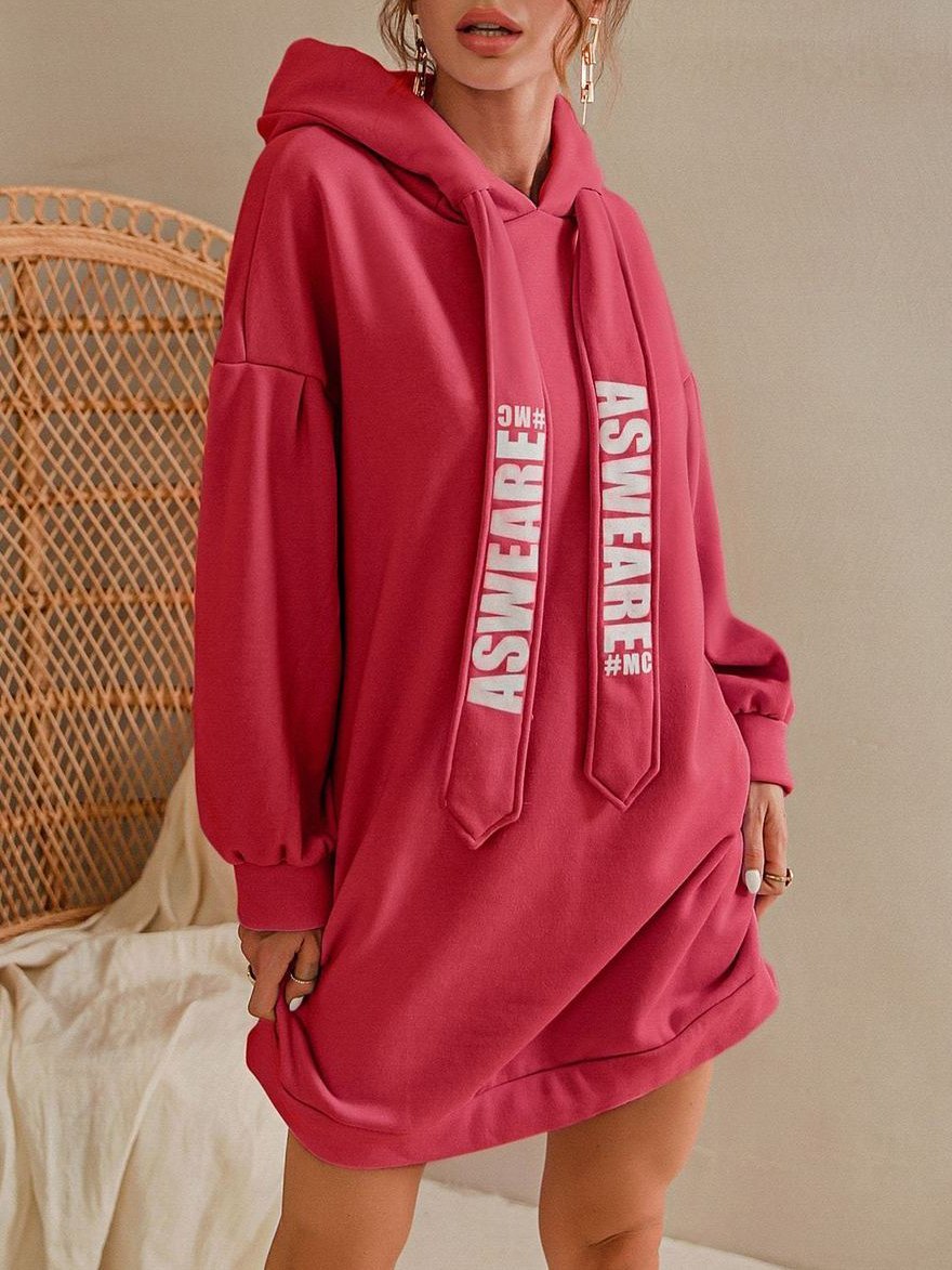 Drop Shoulder Random Letter Graphic Sweatshirt Dress Without Belt - Dresses - INS | Online Fashion Free Shipping Clothing, Dresses, Tops, Shoes - 02/03/2021 - Autumn - Basic