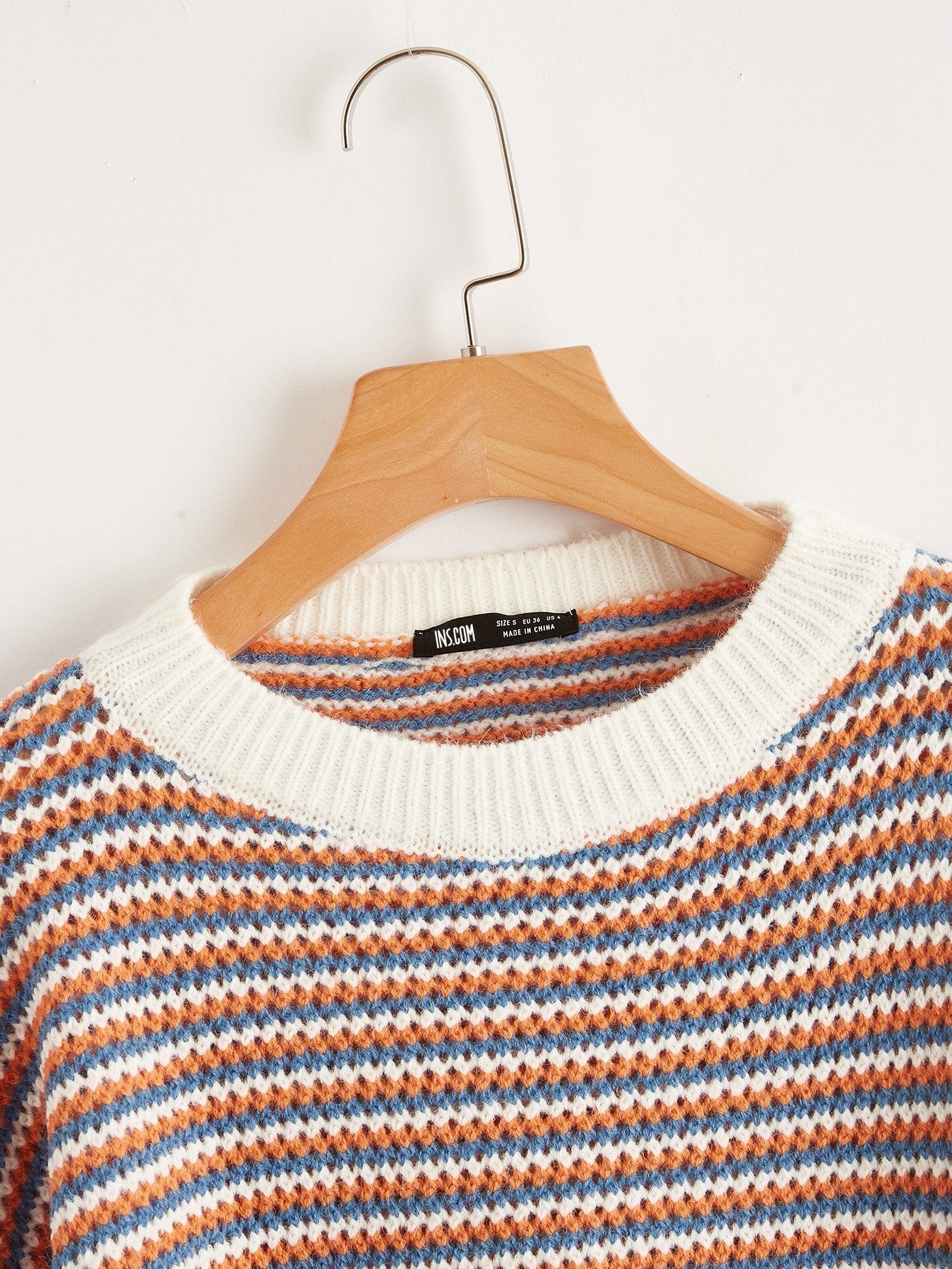 Drop Shoulder Striped Sweater - INS | Online Fashion Free Shipping Clothing, Dresses, Tops, Shoes