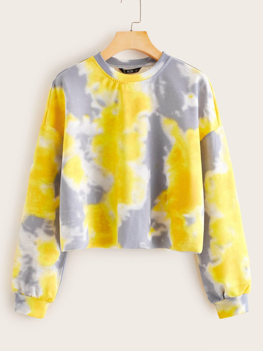 Drop Shoulder Tie Dye Pullover - INS | Online Fashion Free Shipping Clothing, Dresses, Tops, Shoes