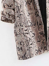 Dual Pocket Snakeskin Print Blazer - INS | Online Fashion Free Shipping Clothing, Dresses, Tops, Shoes