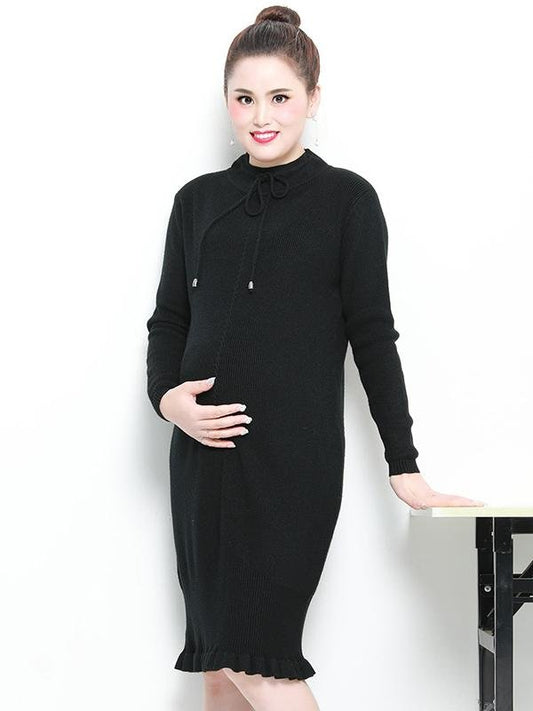 Embroidered Sweater Long Robe - Robes - INS | Online Fashion Free Shipping Clothing, Dresses, Tops, Shoes - 03/02/2021 - 2XL - Black