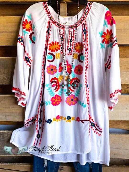 FAITH IN LOVE TUNIC - WHITE - INS | Online Fashion Free Shipping Clothing, Dresses, Tops, Shoes