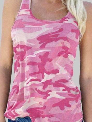 Fashion Camouflage All-match Sleeveless Vest - Tank Tops - INS | Online Fashion Free Shipping Clothing, Dresses, Tops, Shoes - 04/06/2021 - Color_Gray - Color_Pink