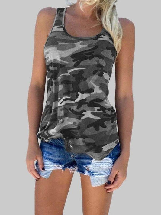 Fashion Camouflage All-match Sleeveless Vest - Tank Tops - INS | Online Fashion Free Shipping Clothing, Dresses, Tops, Shoes - 04/06/2021 - Color_Gray - Color_Pink