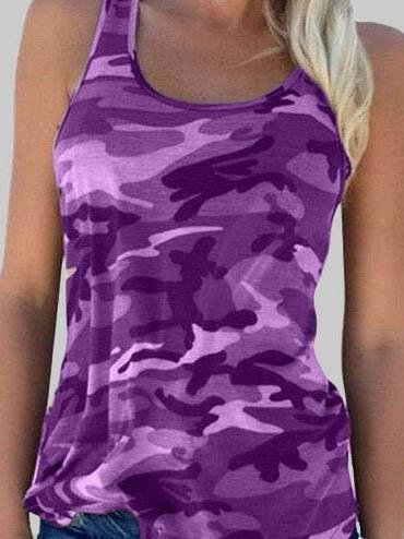 Fashion Camouflage All-match Sleeveless Vest - Tank Tops - INS | Online Fashion Free Shipping Clothing, Dresses, Tops, Shoes - 04/06/2021 - Color_Gray - Color_Pink