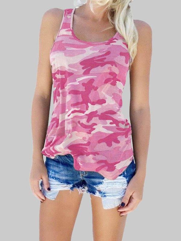 Fashion Camouflage All-match Sleeveless Vest - Tank Tops - INS | Online Fashion Free Shipping Clothing, Dresses, Tops, Shoes - 04/06/2021 - Color_Gray - Color_Pink