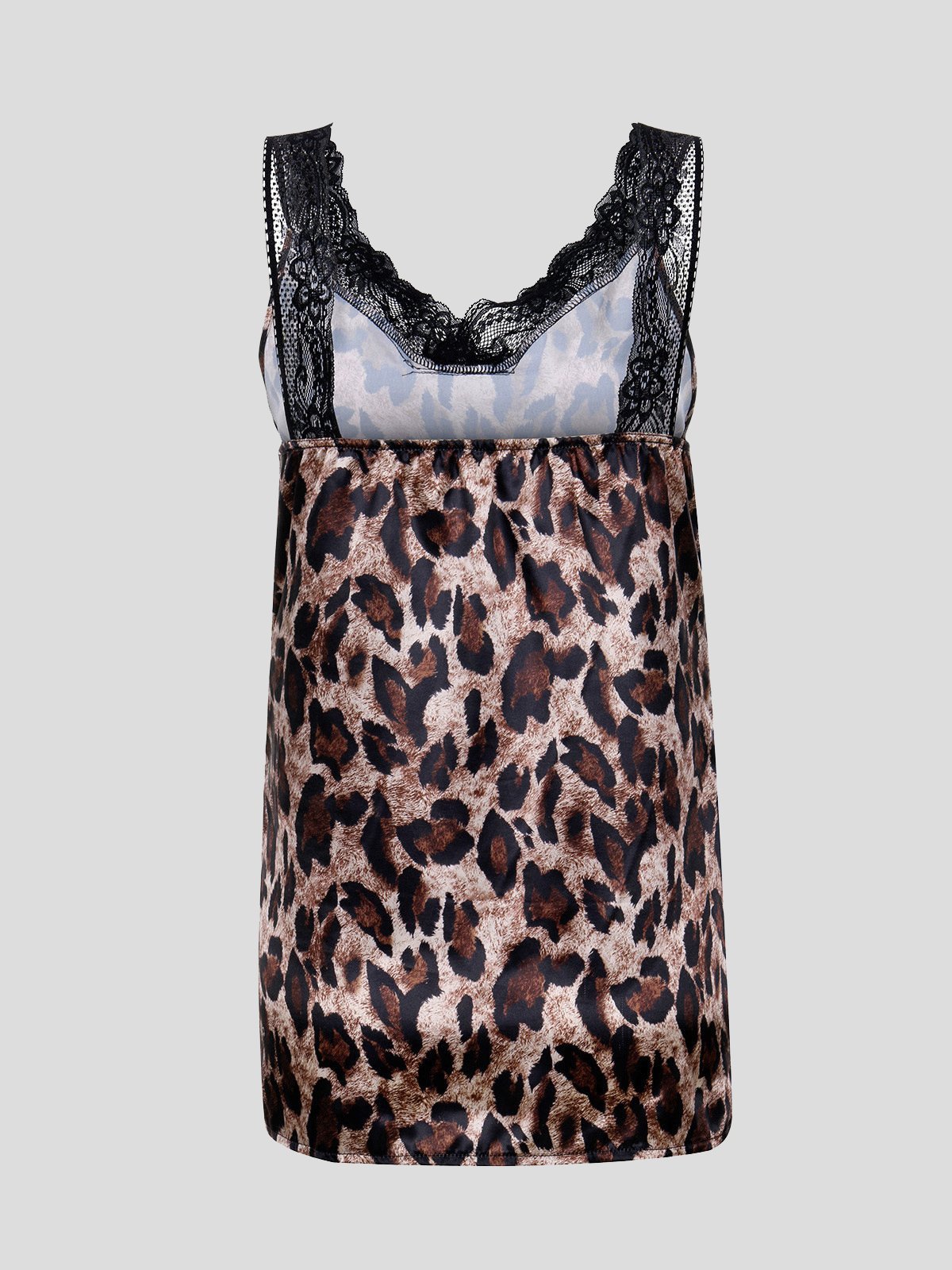 Fashion Leopard Lace Stitching Camisole - Tank Tops - INS | Online Fashion Free Shipping Clothing, Dresses, Tops, Shoes - 10-20 - 21/06/2021 - color-black