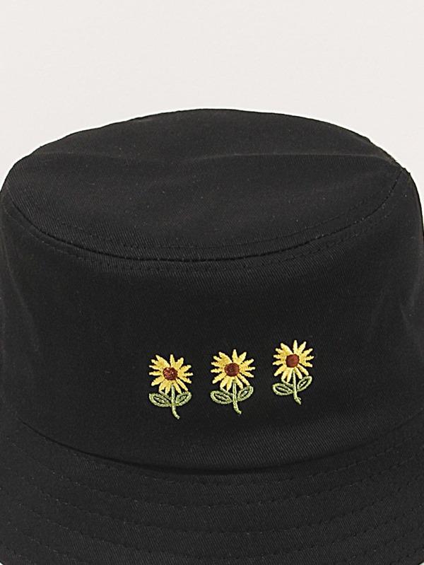 Women Flower Embroidery Bucket Hat - LuckyFash™