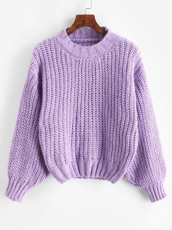Glitter Mock Neck Chunky Sweater - INS | Online Fashion Free Shipping Clothing, Dresses, Tops, Shoes