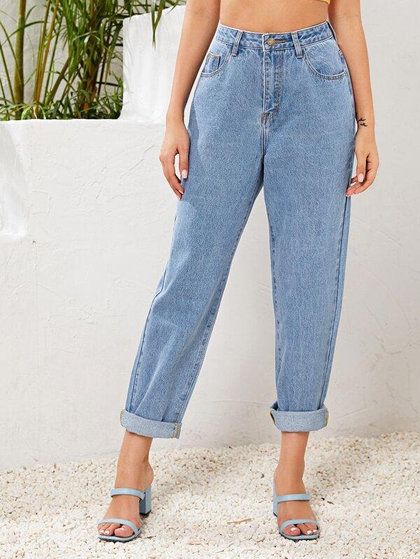 High Waist Straight Leg Jeans - INS | Online Fashion Free Shipping Clothing, Dresses, Tops, Shoes