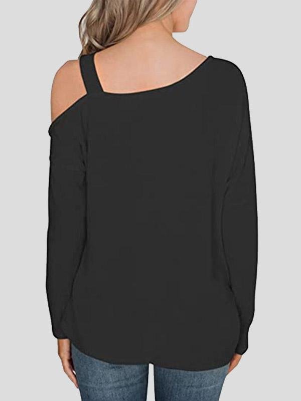INS Women's Off The Shoulder Fashion Long Sleeve T-Shirt - T-Shirts - INS | Online Fashion Free Shipping Clothing, Dresses, Tops, Shoes - 04/08/2021 - 10-20 - Category_T-Shirts
