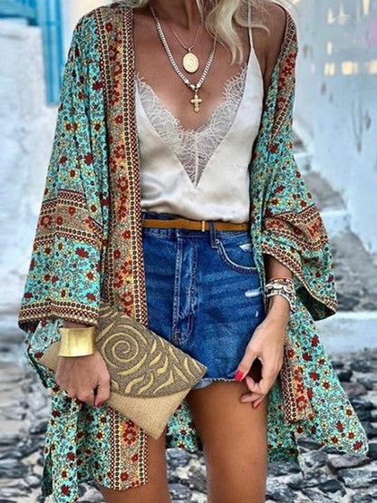 Leisure Vacation Style Long-sleeved Chiffon Cardigan - INS | Online Fashion Free Shipping Clothing, Dresses, Tops, Shoes