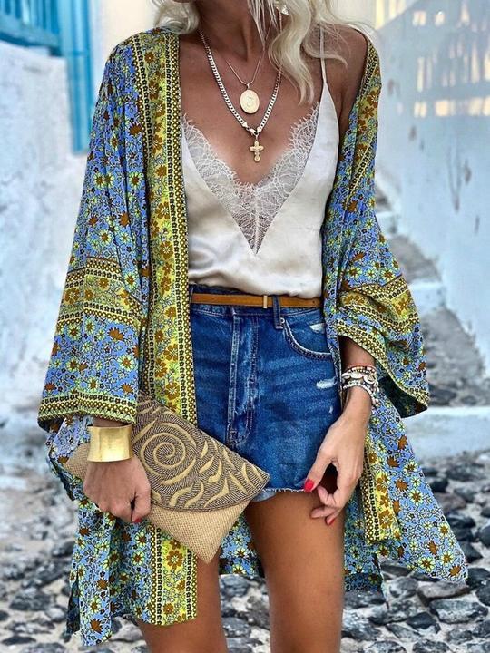 Leisure Vacation Style Long-sleeved Chiffon Cardigan - INS | Online Fashion Free Shipping Clothing, Dresses, Tops, Shoes
