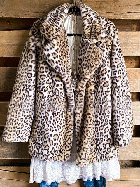 Leopard Casual Long Sleeve Outerwear - INS | Online Fashion Free Shipping Clothing, Dresses, Tops, Shoes