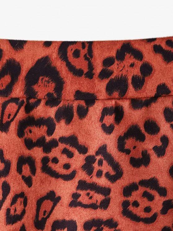 Leopard Faux Suede Pull Ring Zip Skirt - INS | Online Fashion Free Shipping Clothing, Dresses, Tops, Shoes