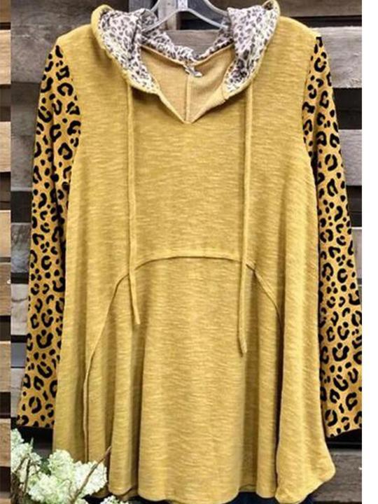 Leopard Hoodie Casual Shirts & Tops - INS | Online Fashion Free Shipping Clothing, Dresses, Tops, Shoes