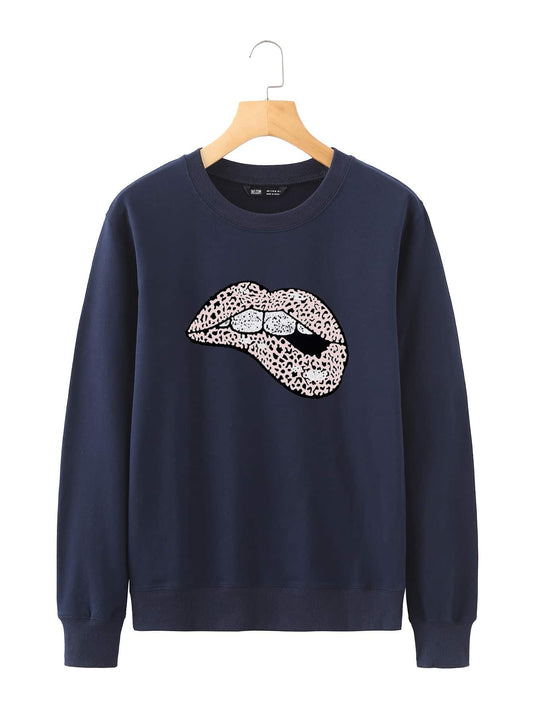 Leopard Mouth Print Sweatshirt - INS | Online Fashion Free Shipping Clothing, Dresses, Tops, Shoes