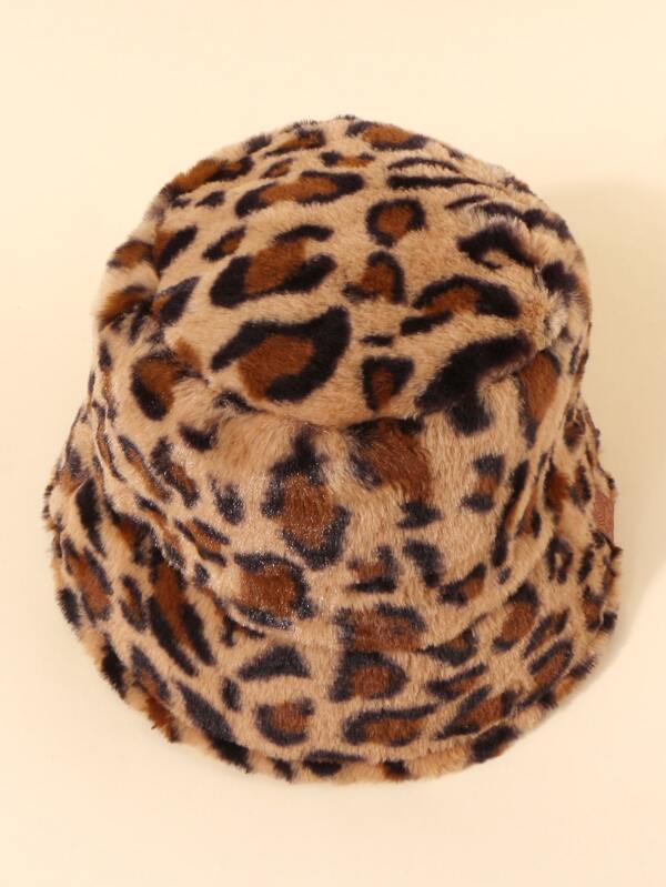 Leopard Pattern Fluffy Bucket Hat - LuckyFash™